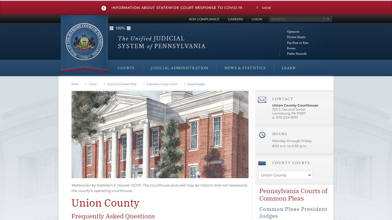 Union County | Individual County Courts | Courts of Common ...